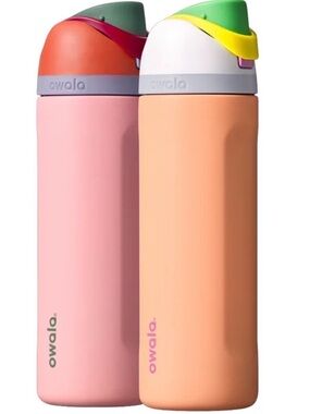 Owala Pink & Peach Stainless Steel Water Bottle Duo - Leak-Resistant Flip Lid